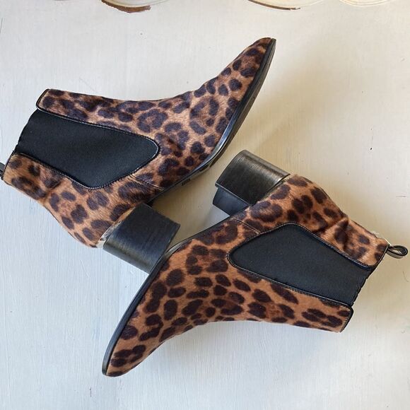 Nine West Cheetah Print Faux Fur Pull On Ankle Booties Size 7.5 - Picture 15 of 15